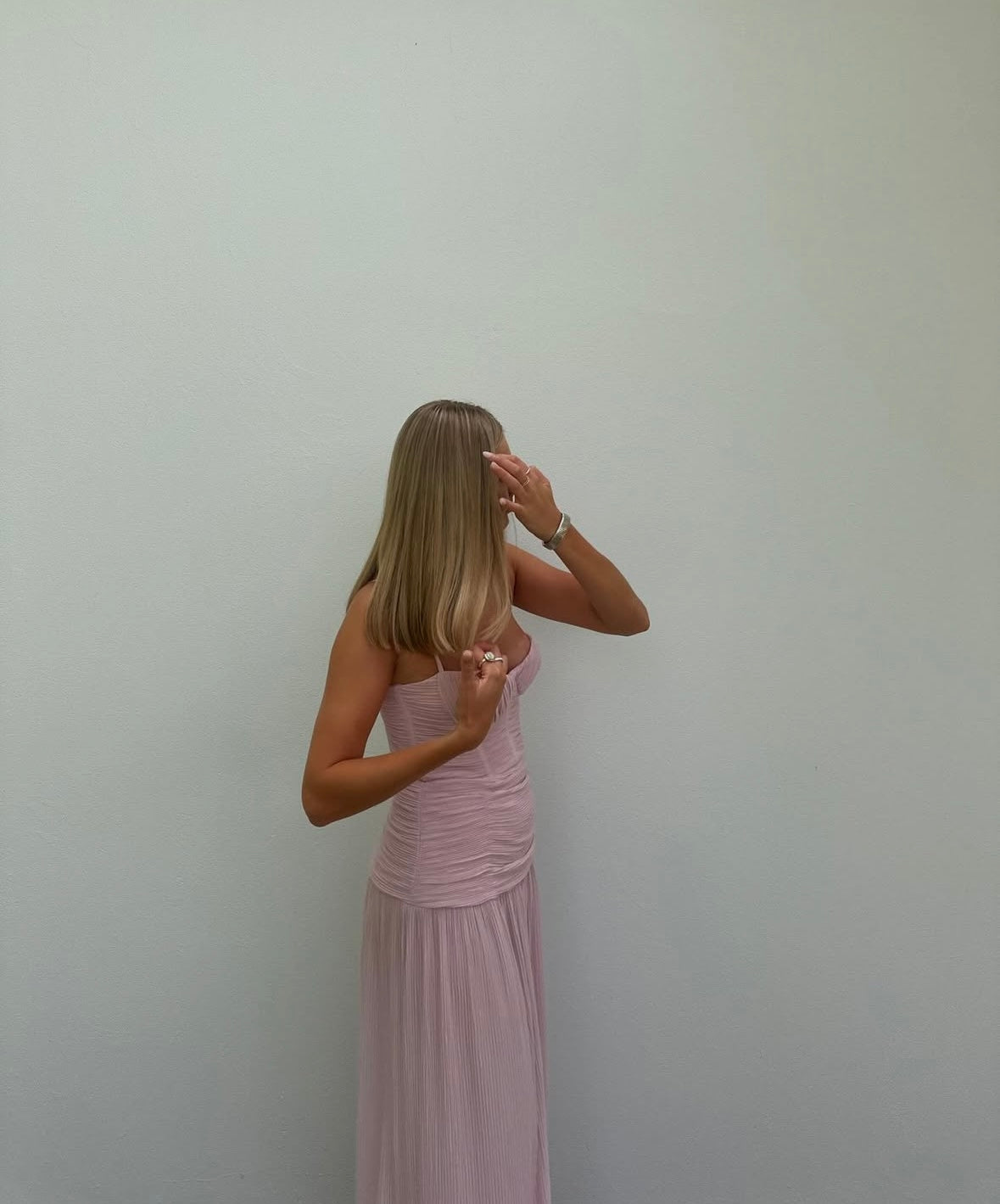 -Double Time Pleat Dress- Manning Cartell