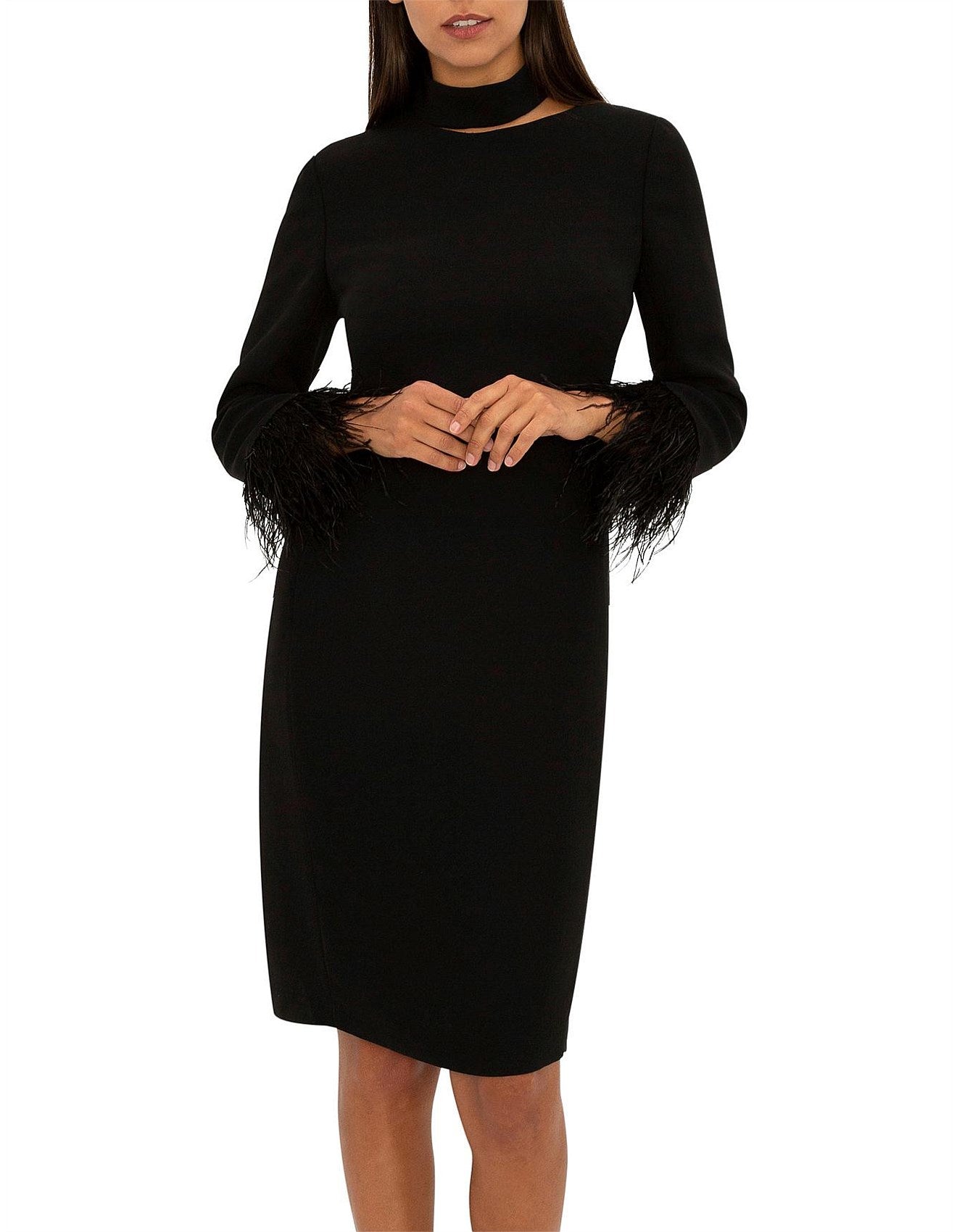 Feather Trim Dress- Carla Zampatti