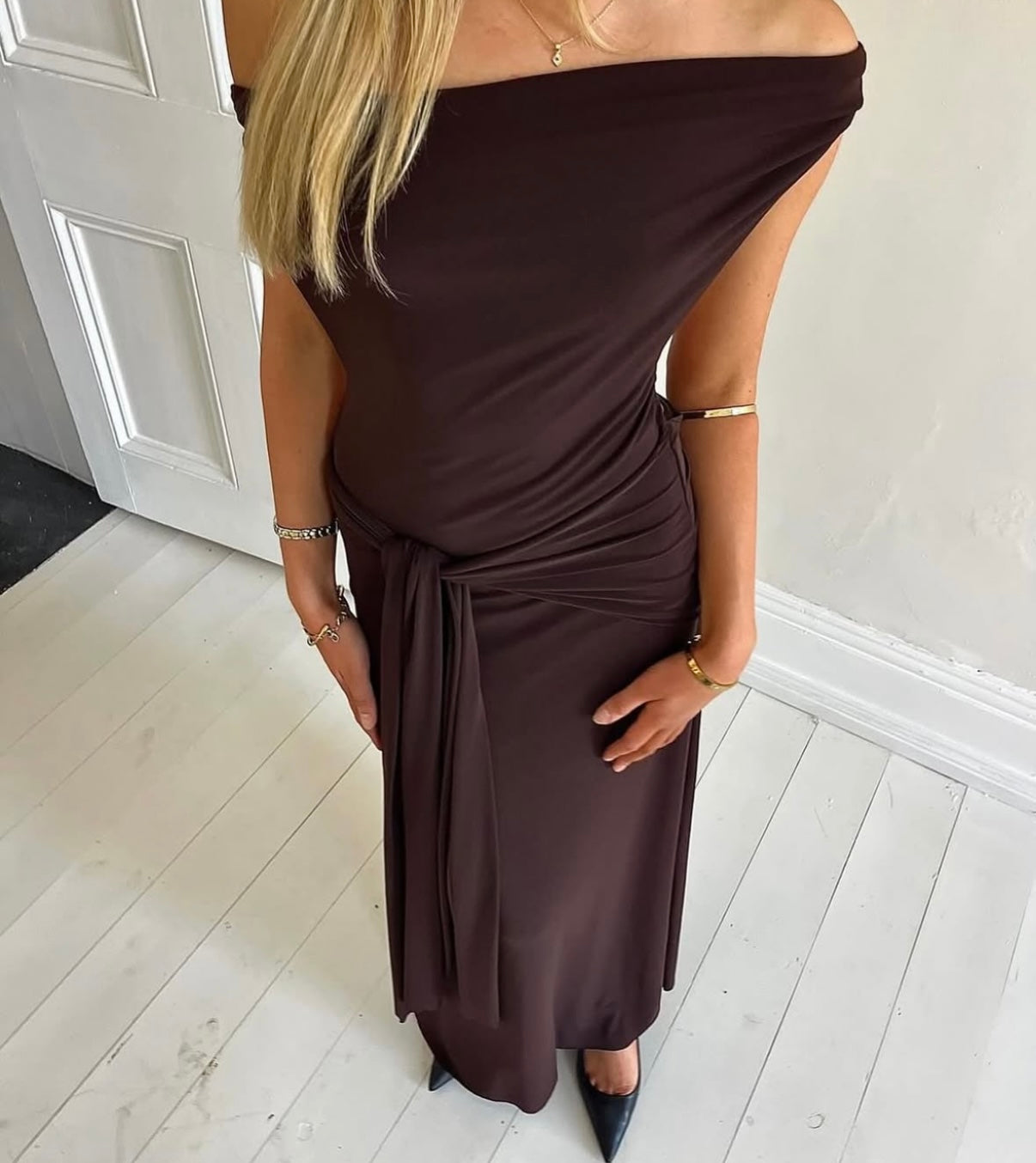 *Nadia Dress (brown)- La Marie