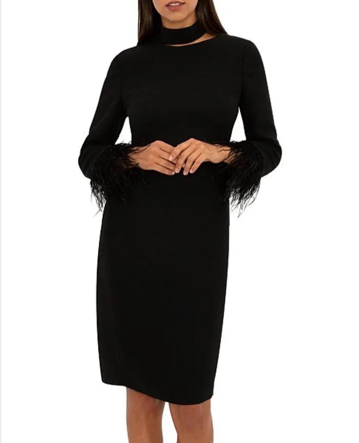 Feather Trim Dress- Carla Zampatti